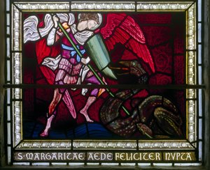 Rottingdean, St Margaret, Morris & Co., Edward Burne-Jones, St Michael tötet den Drachen, 1893